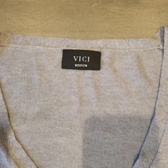 Vici Cashmere Zip Sweater Heather Gray Size Medium - Picture 4 of 4
